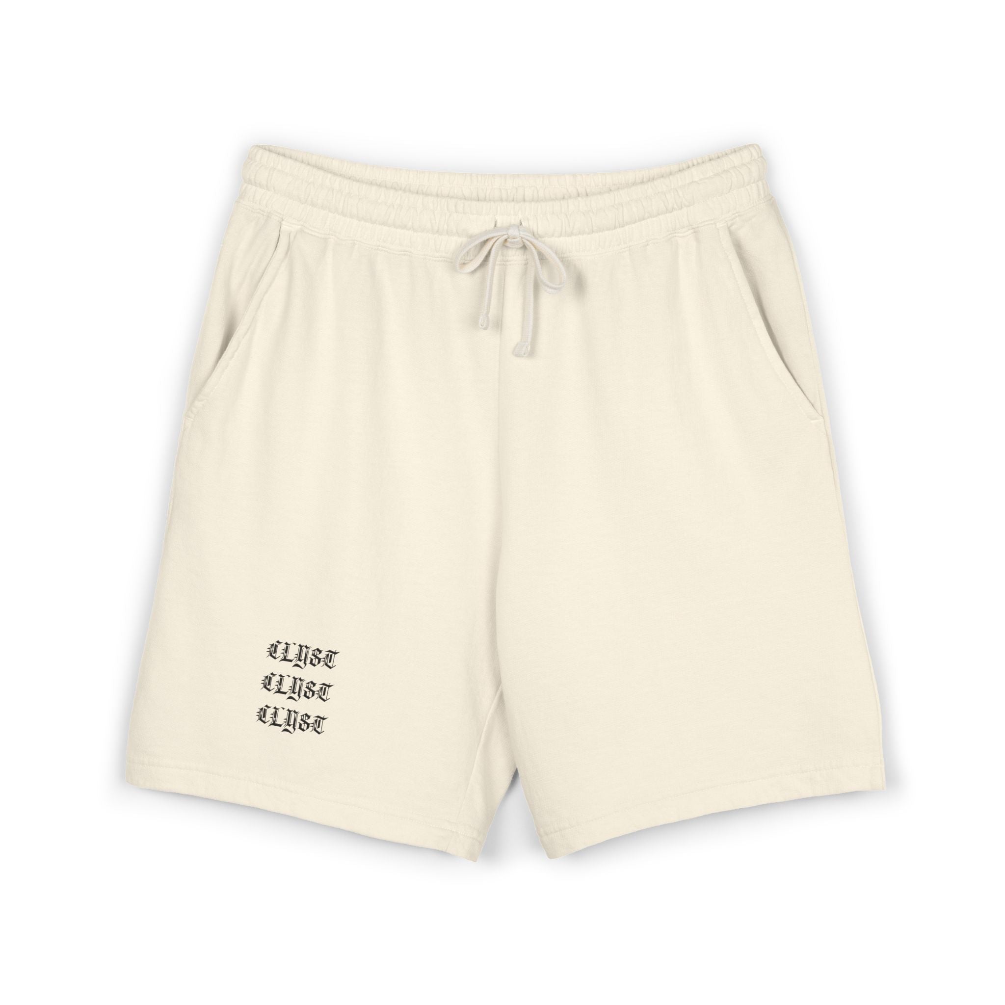 Embroidered fleece shorts