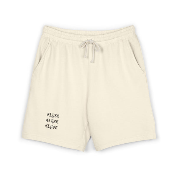 Embroidered fleece shorts