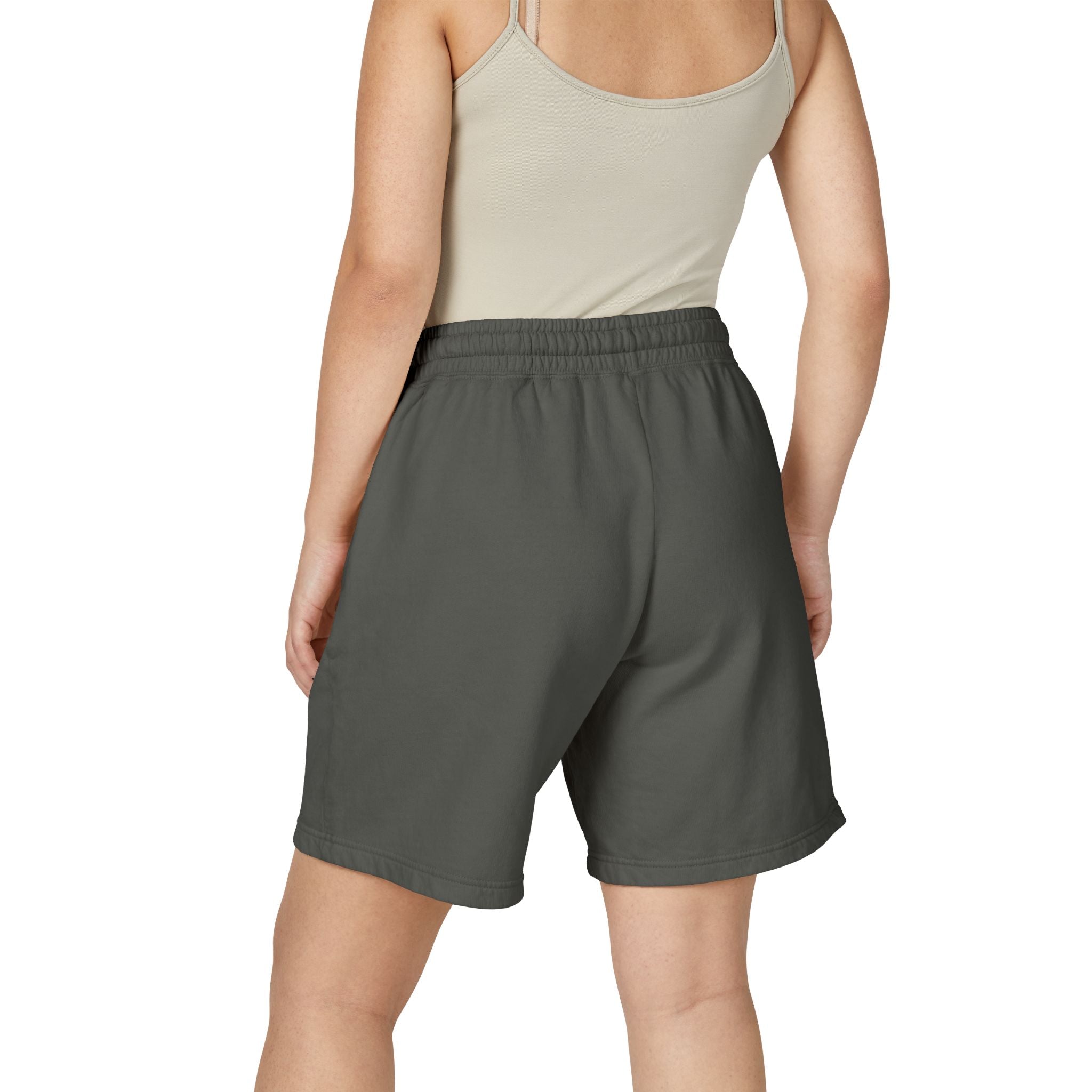 Embroidered fleece shorts