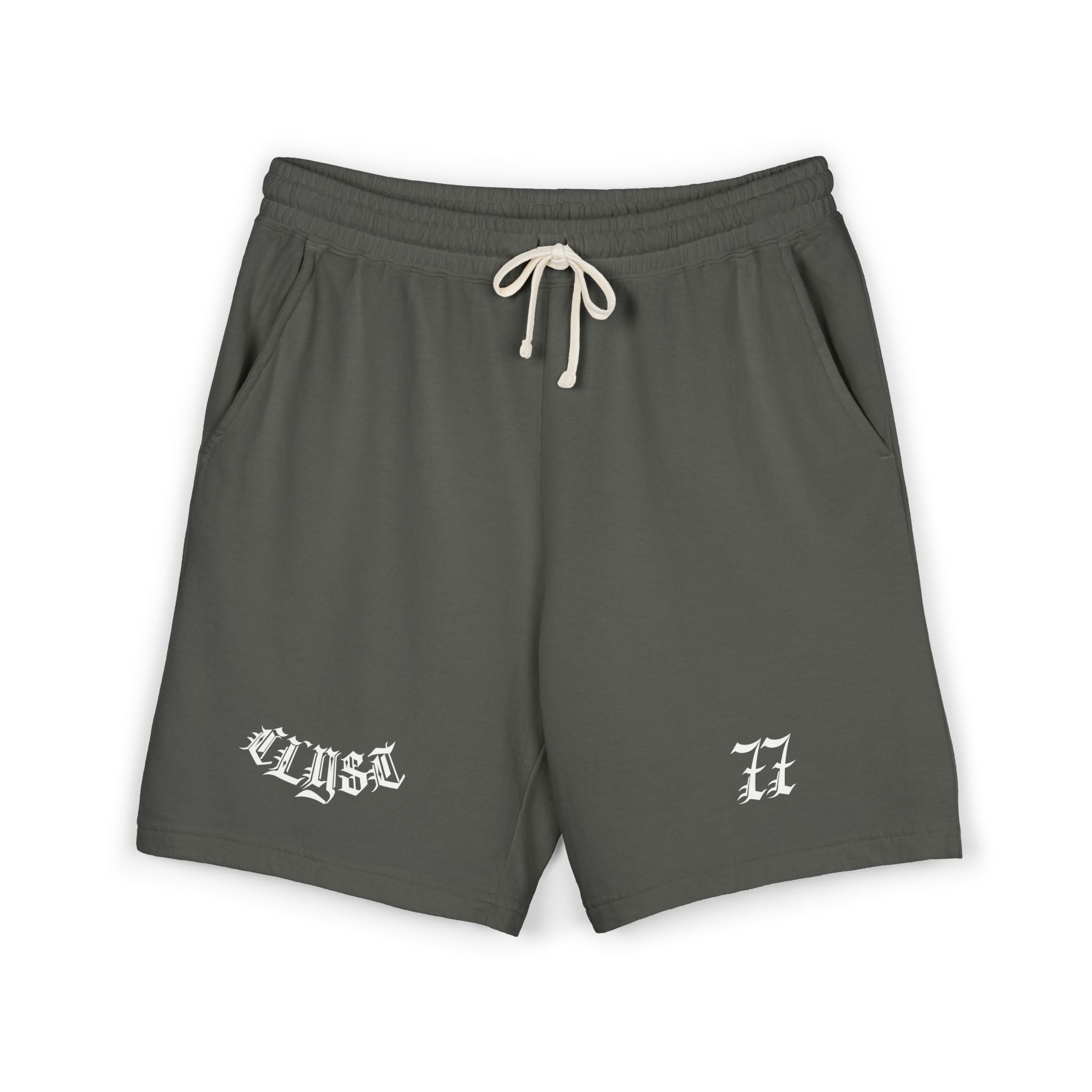 Embroidered fleece shorts