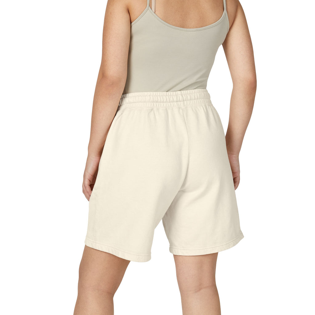 Embroidered fleece shorts